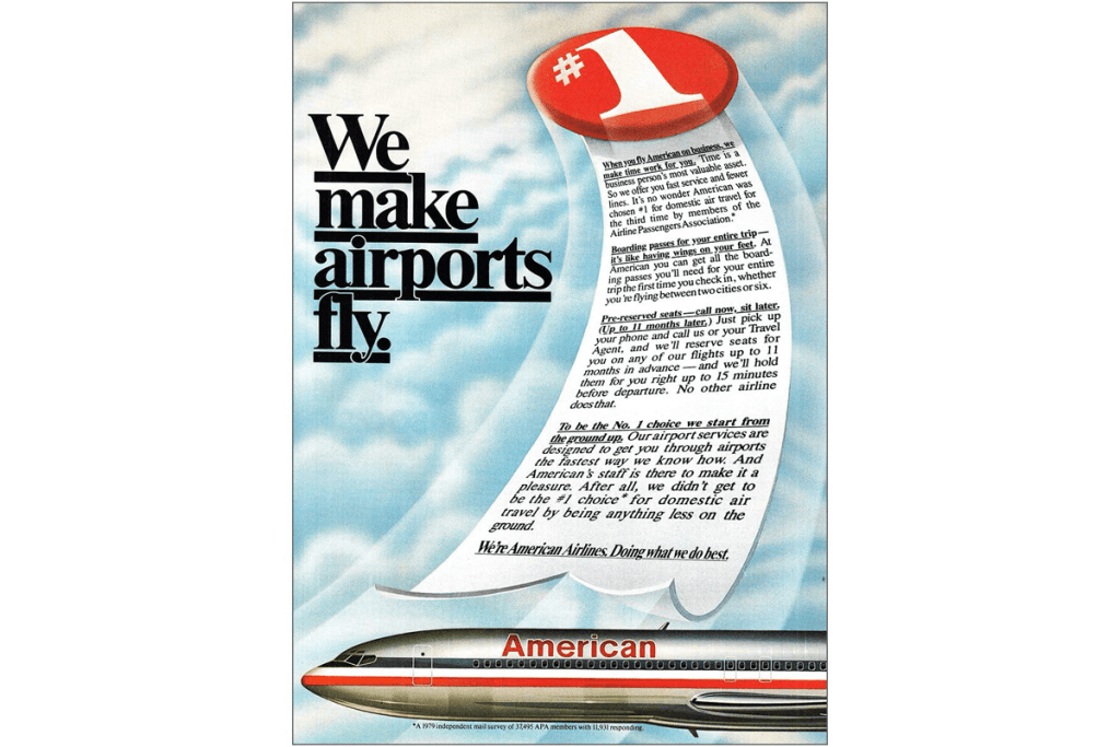 Print Marketing Advantages and Disadvantages a vintage ad for american airlines